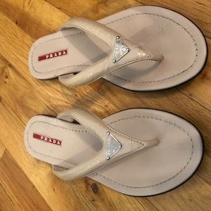 Authentic Prada Beige Leather Sandals